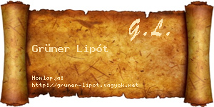 Grüner Lipót névjegykártya